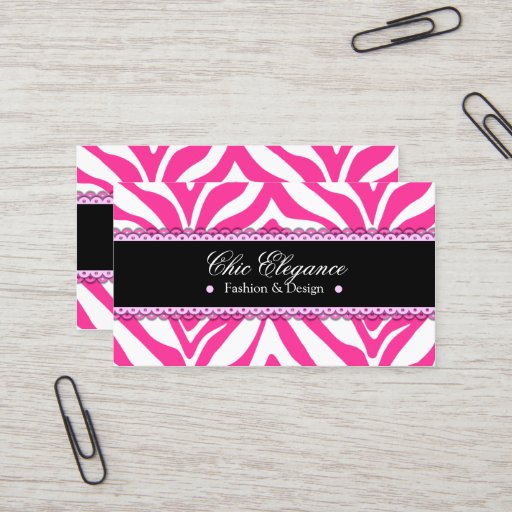 Customizable Zebra Print & Lace Elegant Business Cards