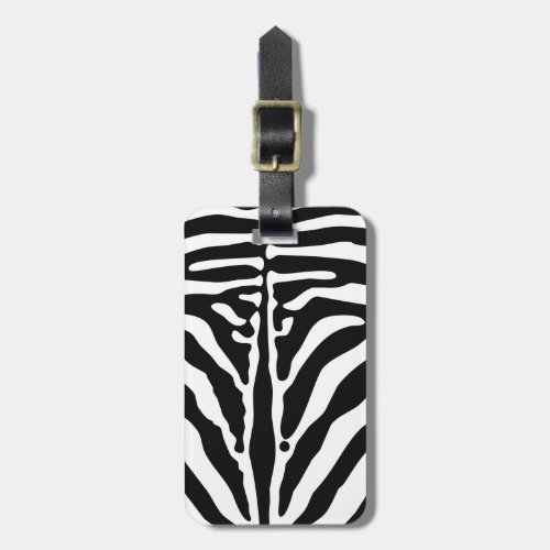 Zebra print luggage tag