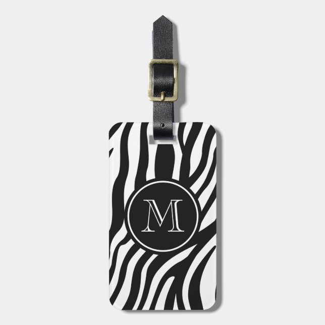 Zebra Print Luggage Tag (Front Vertical)