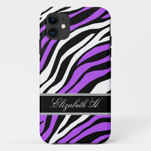 Zebra Print Mix Purple iPhone 5 Case