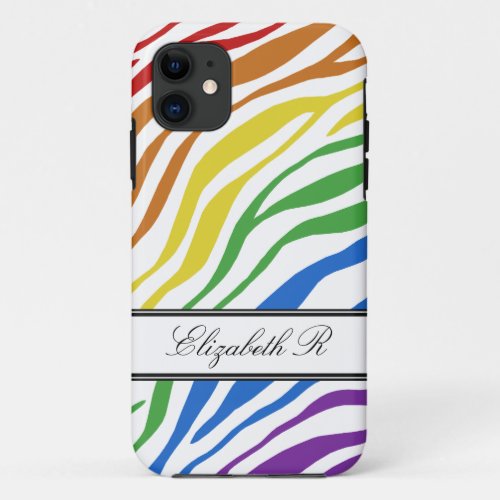 Zebra Print Mix Rainbow iPhone 5 Case