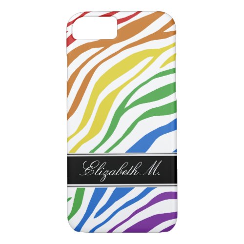 Zebra Print Mix Rainbow iPhone 7 Case