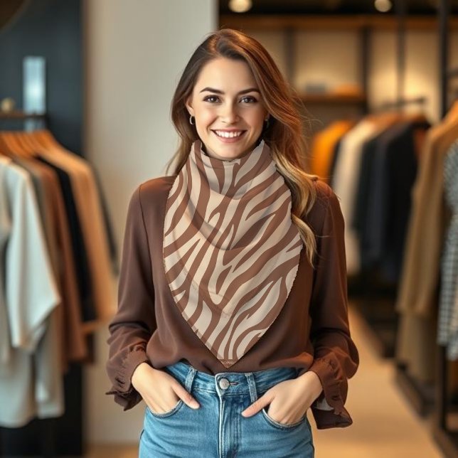 Zebra Print-Mocha Mousse- Bandana (Zebra Print-Mocha Mousse- Bandana)