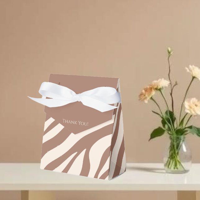 Zebra Print-Mocha Mousse Favor Boxes (Zebra Print-Mocha Mousse Favor Boxes)