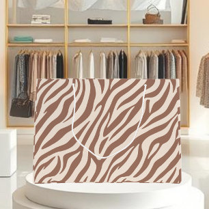 Zebra Print-Mocha Mousse Large Gift Bag