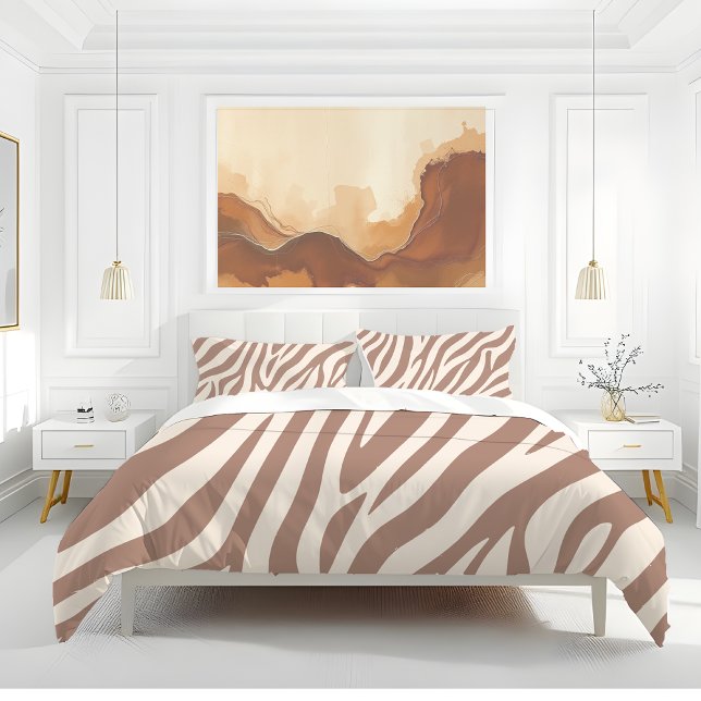 Zebra Print-Mocha Mousse Pillow Case (Zebra Print-Mocha Mousse Pillow Case)