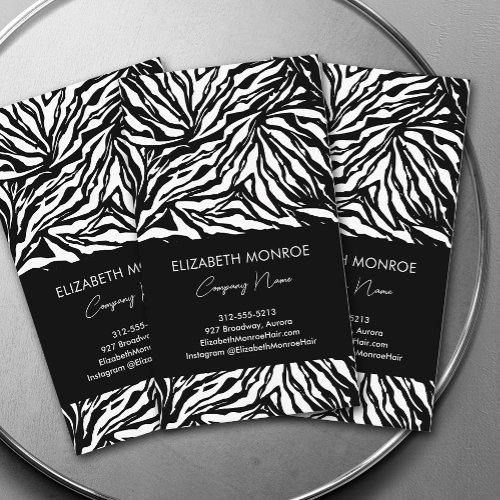 Zebra Print Modern Business Card