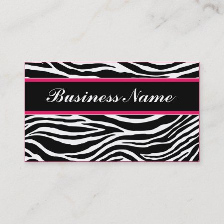 Zebra Print Modern Elegant Stylish Classy Business Card