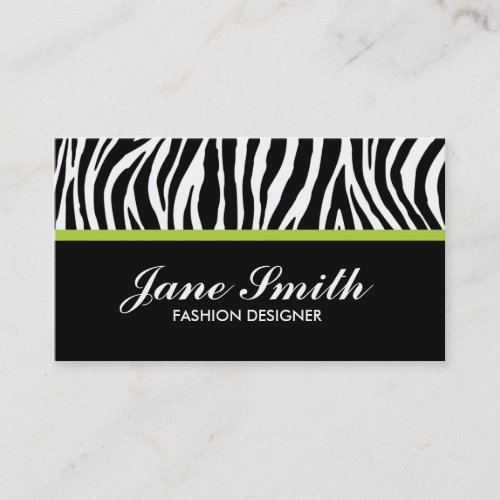 Zebra Print Modern Elegant Stylish Classy Business Card