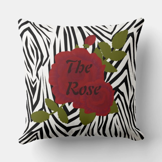Zebra Print Mom Pillow/ Reverse the Rose Throw Pil Pillow (Back)
