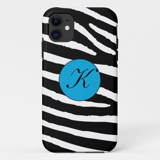 Zebra Print Monogram iphone 5 case (Back)