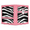Zebra Print Monogram Pink Recipe Binder