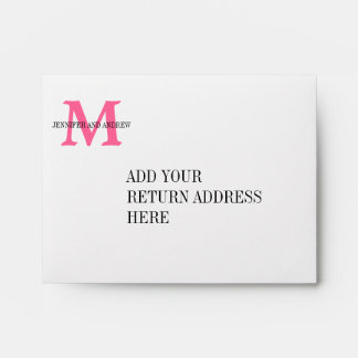 Zebra Print Monogram Wedding Invitation Envelopes