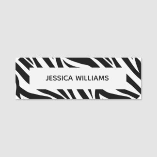 Zebra Print Name Tag