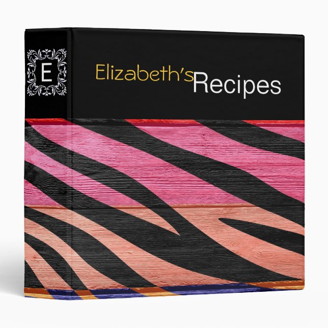 Zebra Print on Wood #12 Binder (Front/Spine)