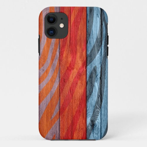 Zebra Print on Wood 12 iPhone 11 Case