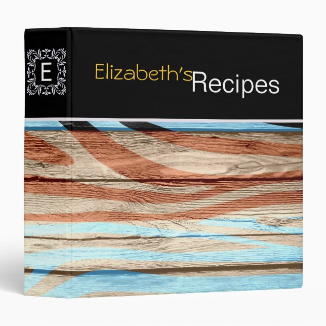 Zebra Print on Wood #16 Binder (Front/Spine)