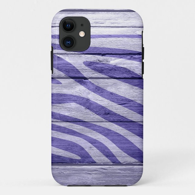Zebra Print on Wood #18 Case-Mate iPhone Case (Back)