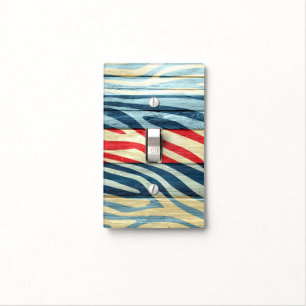 Zebra Print on Wood #7 Light Switch Cover