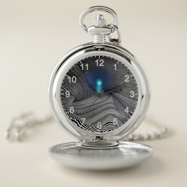 Zebra Print Optical Illusion,  Pocket Watch (Inside)