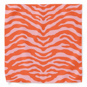 Zebra Print Orange and Pink Bandana