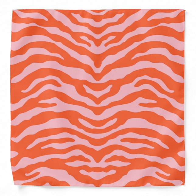 Zebra Print Orange and Pink Bandana (Front)