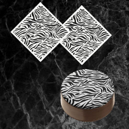 Zebra Print Paper Napkin Black/White