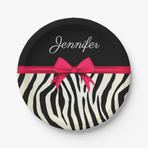 Zebra Print Paper Plates