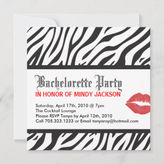 Zebra Print Party Invitation