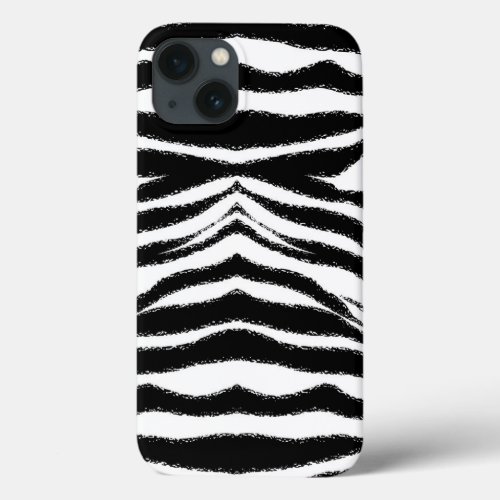 Zebra Print Pattern Black and White iPhone 13 Case