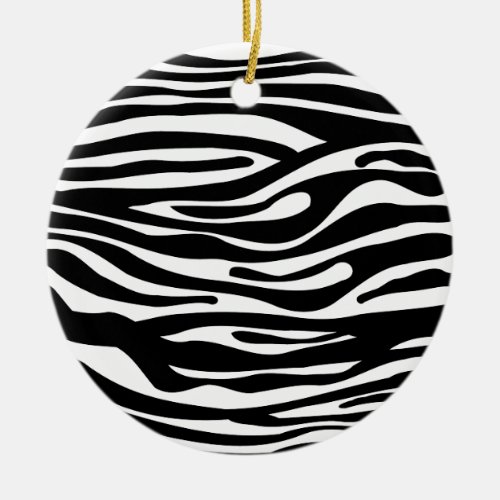 Zebra Print Pattern _ Black and White Ceramic Ornament