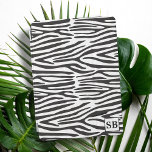 Zebra Print Pattern Black and White iPad Cover<br><div class="desc">A groovy black and white zebra print pattern iPad cover with space for your initials</div>