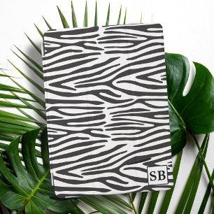 Zebra Print Pattern Black and White iPad Cover