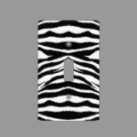 Zebra Print Pattern Black and White Light Switch Cover