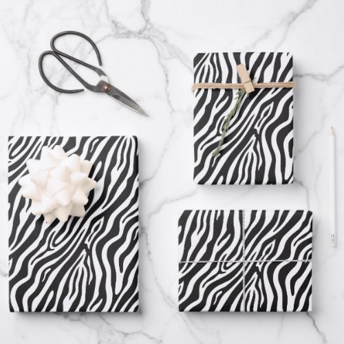 Zebra print pattern design wrapping paper sheets