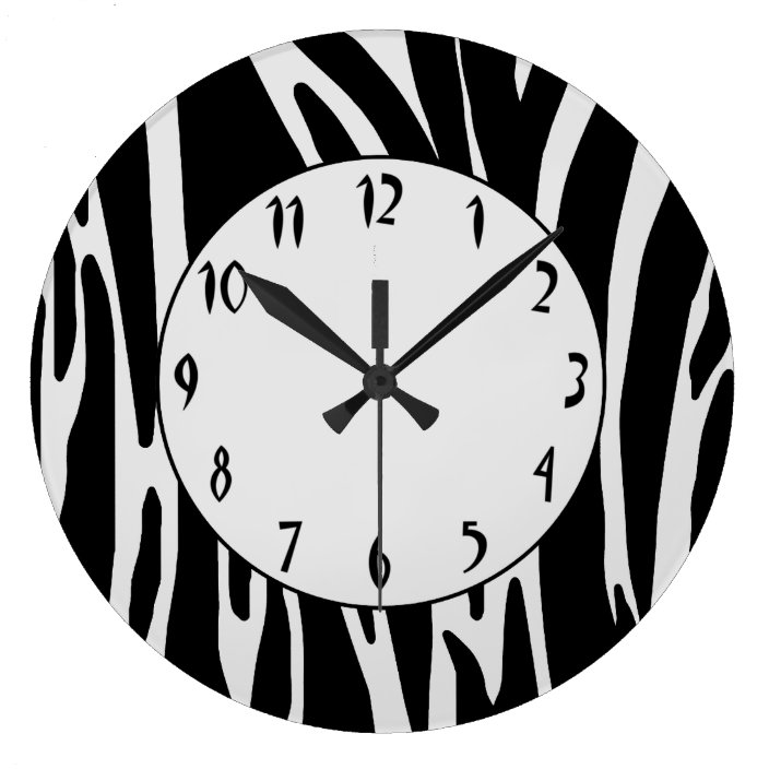 Zebra Print Pattern Wall Clock | Zazzle.com