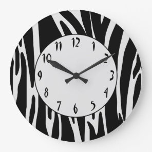 Zebra Print Pattern Wall Clock