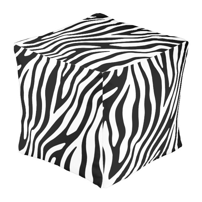 Zebra Print PatternPattern Pouf (Angled Front)