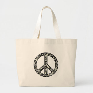 Zebra Print Peace Sign Tote