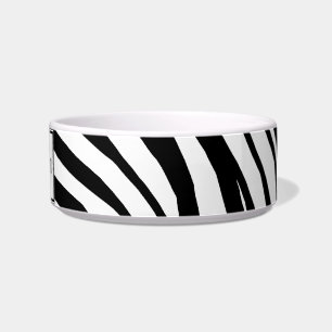 Zebra Print Personalized Cat Bowl