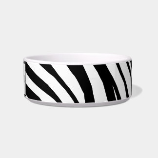Zebra Print Personalized Cat Bowl