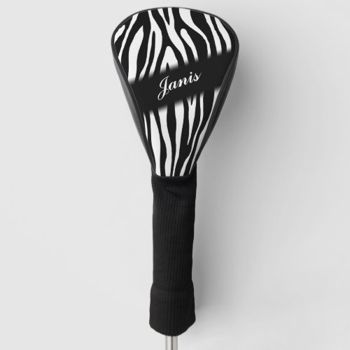 Zebra Print Personalized Golf Head Cover