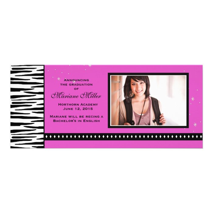 Zebra Print Photo Graduation Announcement