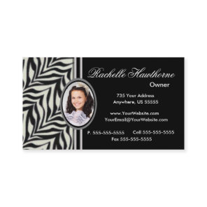 Zebra Print Photo Logo Business Cards ~ Bl