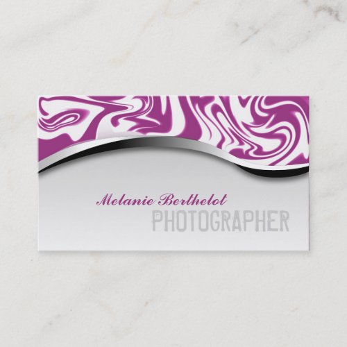 Zebra Print Photographer Business Card Pink