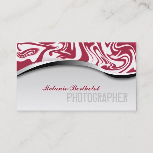 Zebra Print Photographer Business Card Red