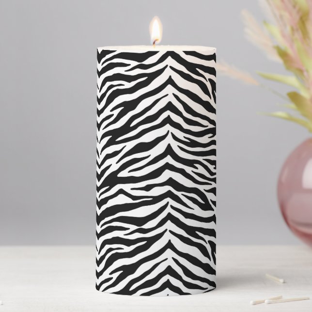 Zebra Print Pillar Candle (In Situ)