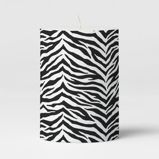 Zebra Print Pillar Candle (Front)
