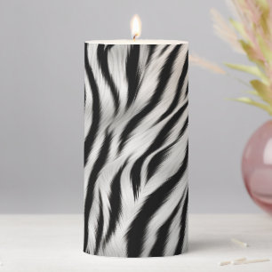 Zebra Print Pillar Candle
