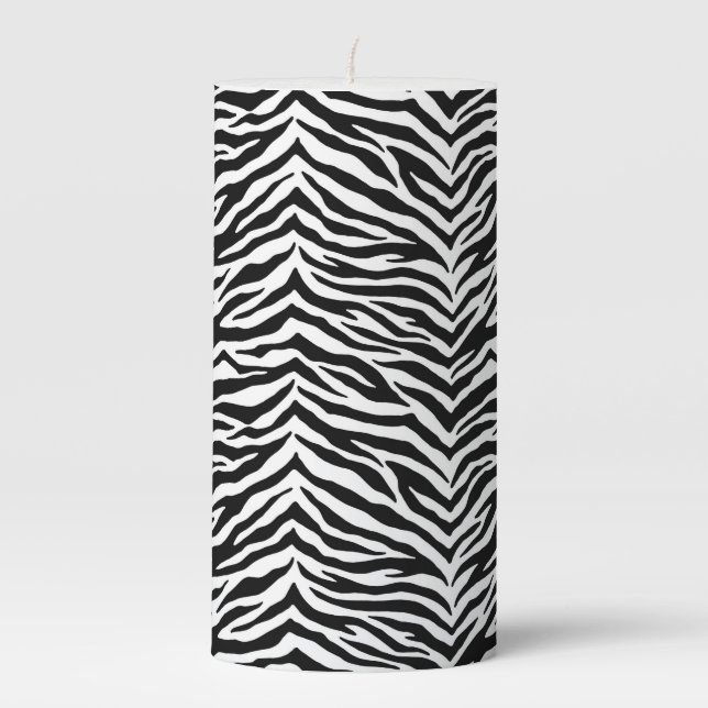 Zebra Print Pillar Candle (Front)